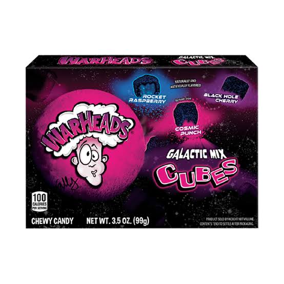 Warheads Galactic Mix Cubes Box